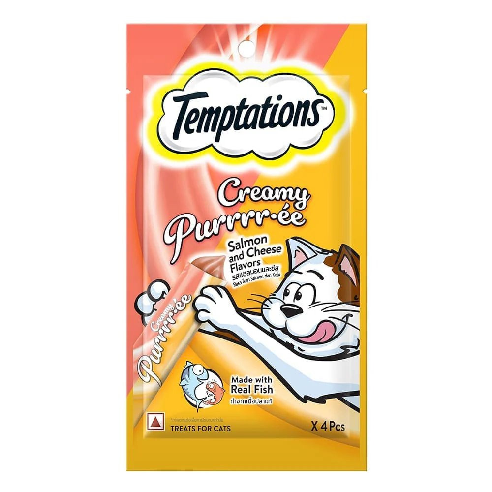 Temptations Creamy Purrrr ee Salmon & Cheese Cat Treats
