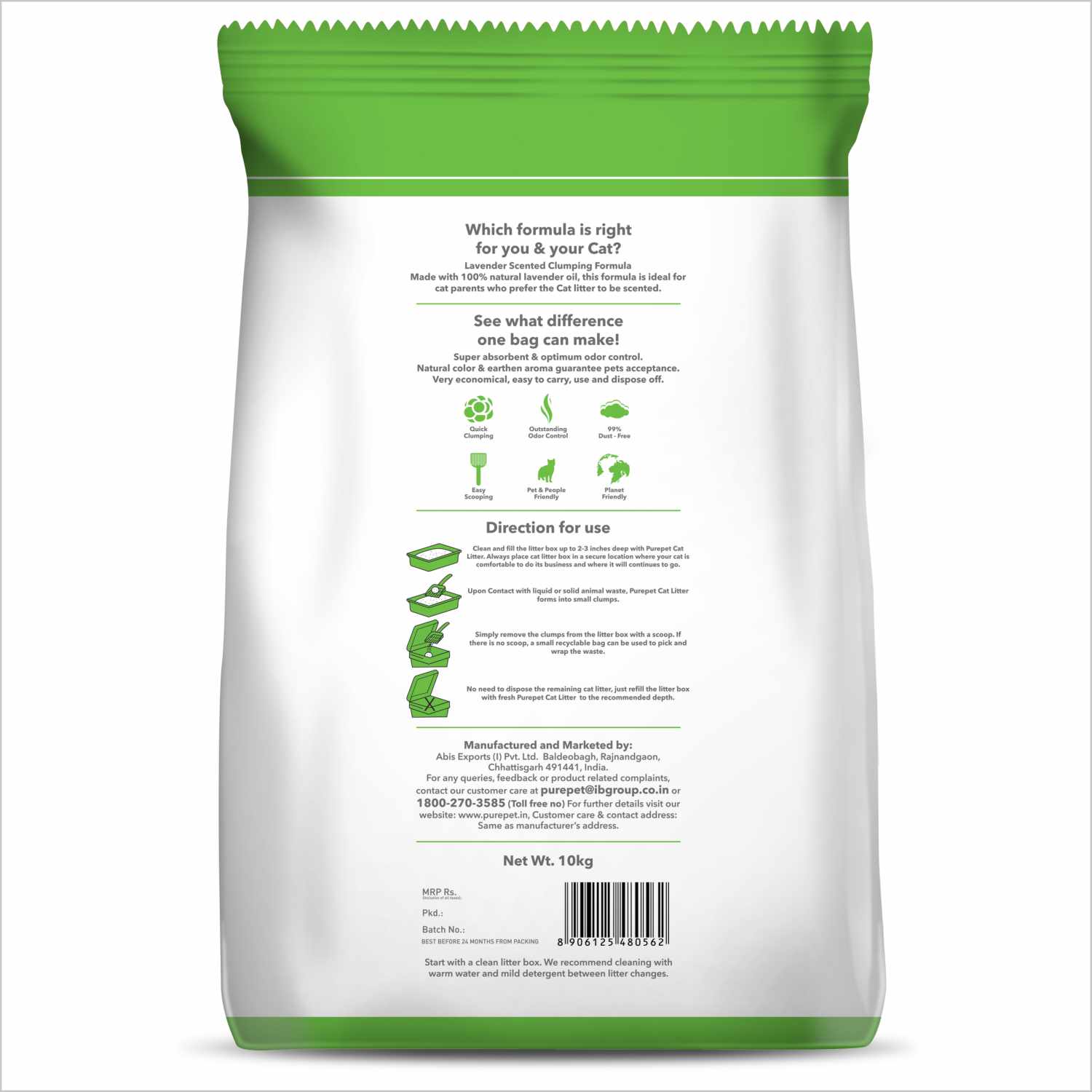 Purepet Lavender Scented Clumping Cat Litter - Image 4