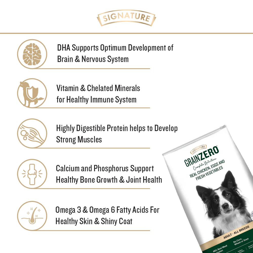 Signature Grain Zero Real Chicken, Egg and Vegetables Adult Dog Dry Food - Image 4
