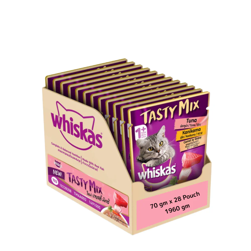 Whiskas Chicken With Tuna And Carrot in Gravy Tasty Mix Adult Cat Wet Food - Image 4
