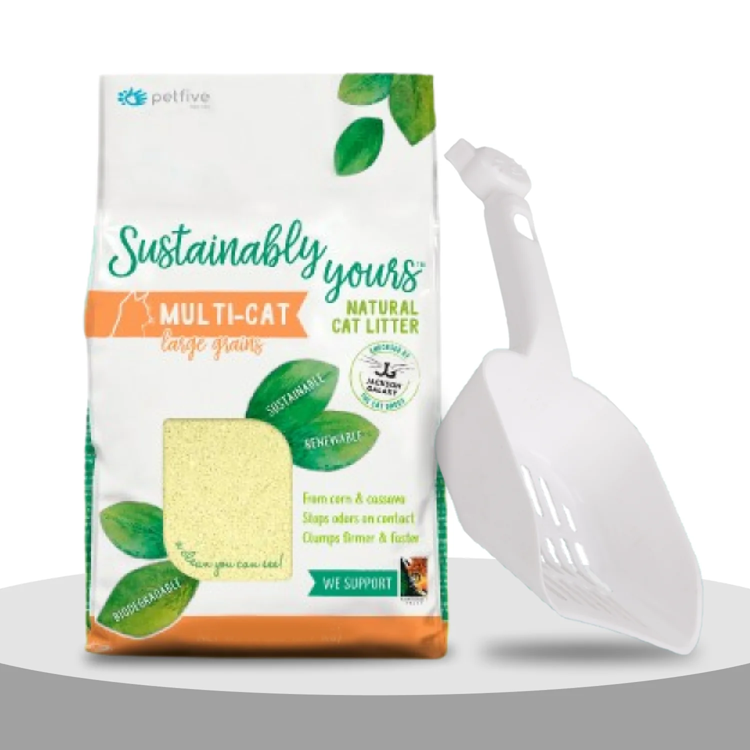 Sustainably Yours Multi Cat Unscented Large Grains Cat Litter